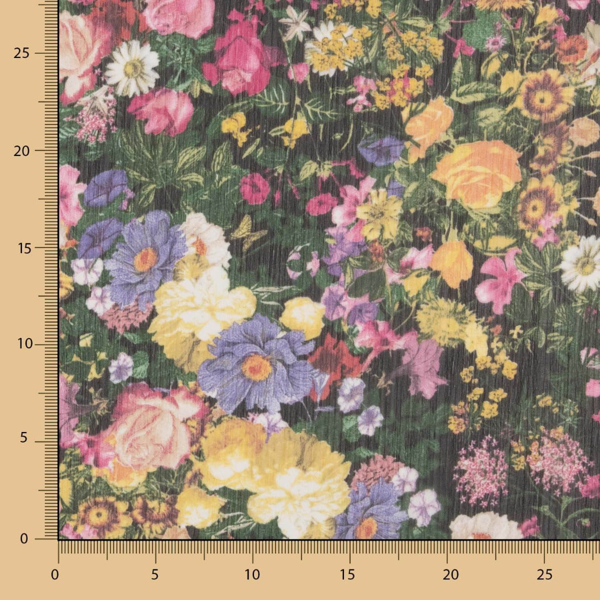 Polyester Floral Gaze Schwarz - Ribes y Casals