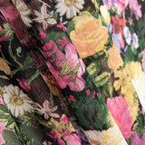 Polyester Floral Gaze Schwarz - Ribes y Casals