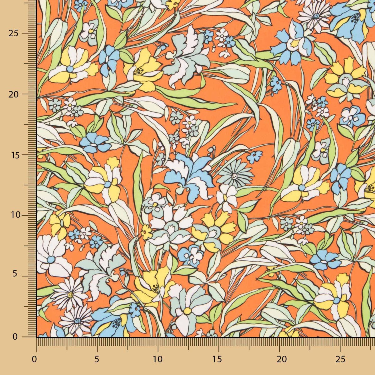 Satin Matte Floral Orange - Ribes y Casals
