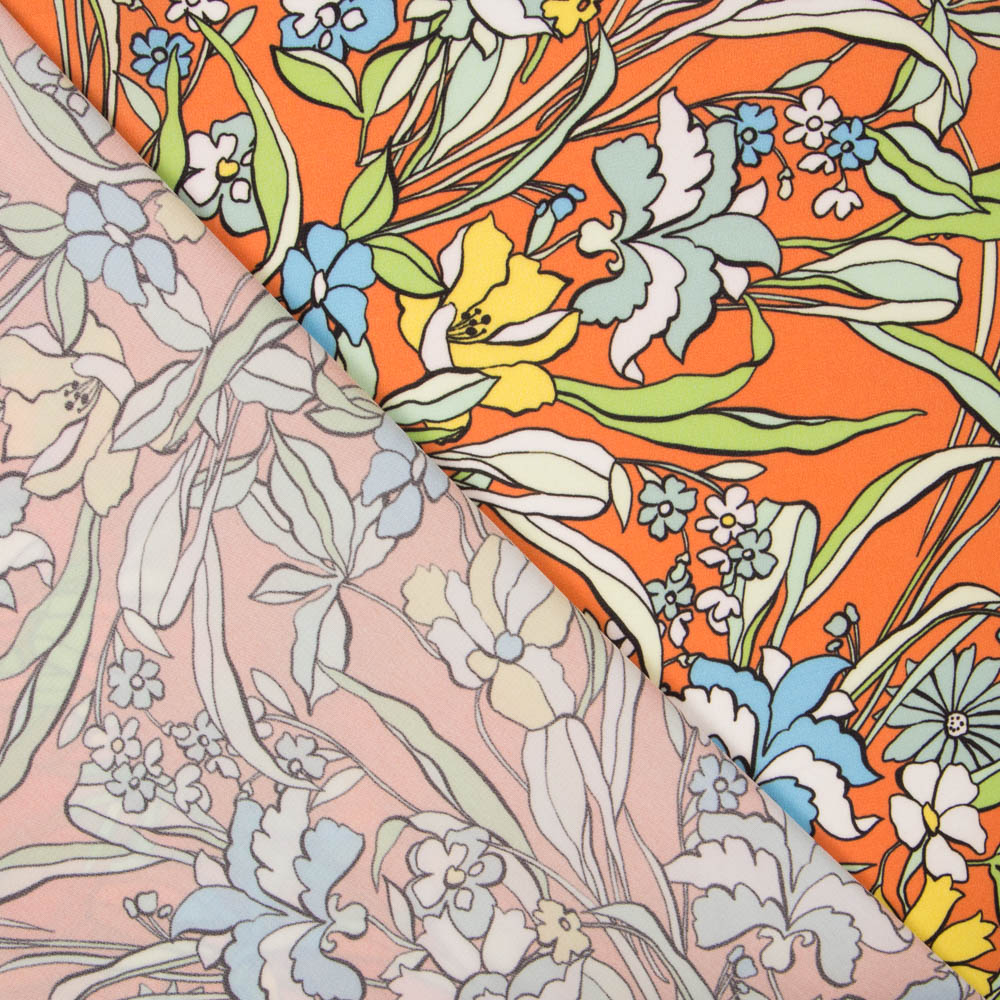 Satin Matte Floral Orange - Ribes y Casals