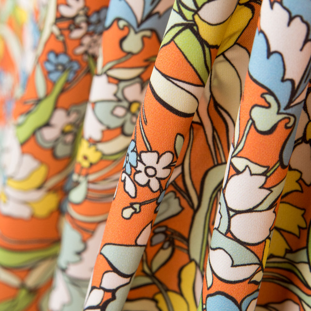 Satin Matte Floral Orange - Ribes y Casals