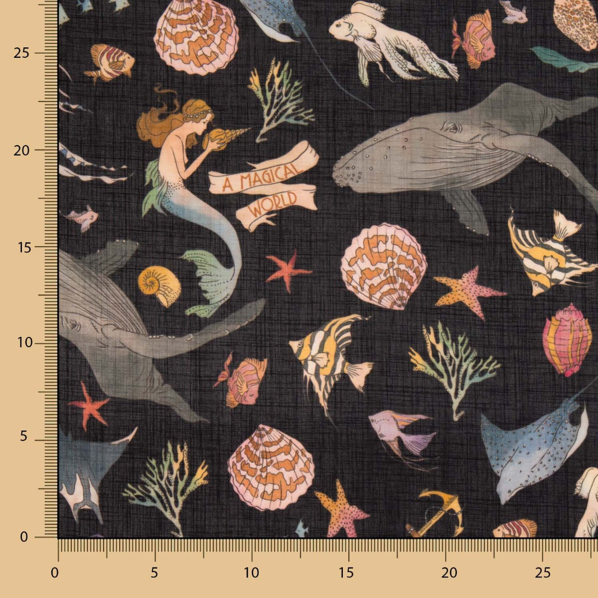 Meerjungfrau Marine Rustikaler Polyester-Stoff - Ribes y Casals