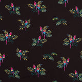 Stoff Georgette Papageien Schwarz - Ribes y Casals