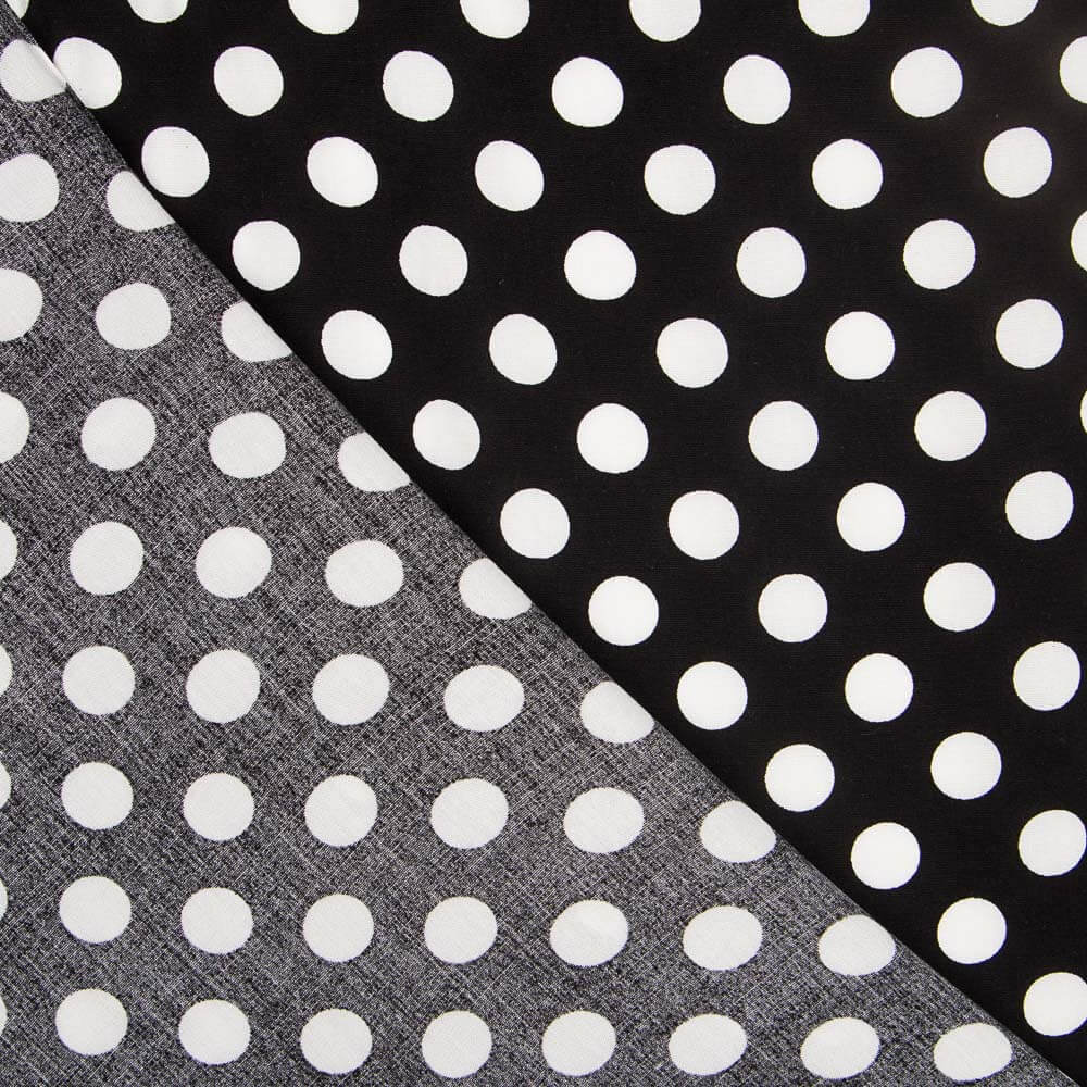 Viskose Weiß Polka Dots - Ribes y Casals