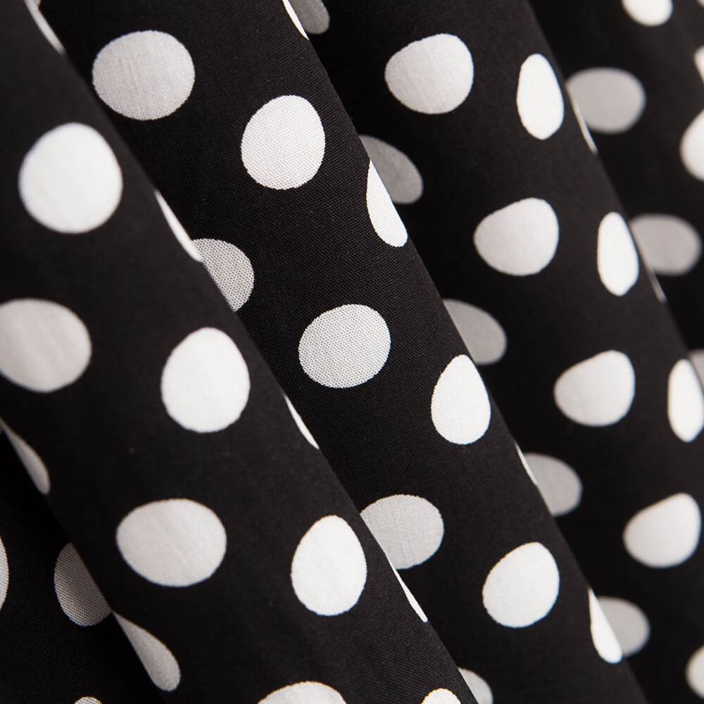 Viskose Weiß Polka Dots - Ribes y Casals