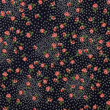 Krepp-Viskose-Polka-Dot-Rosette Rot - Ribes y Casals