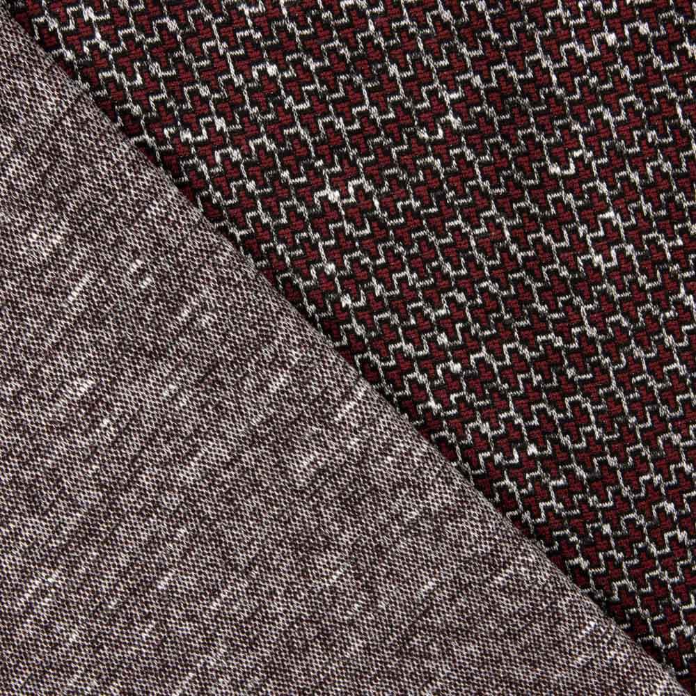 Kastanienbrauner geometrischer Mini-Pullover aus Strick - Ribes y Casals