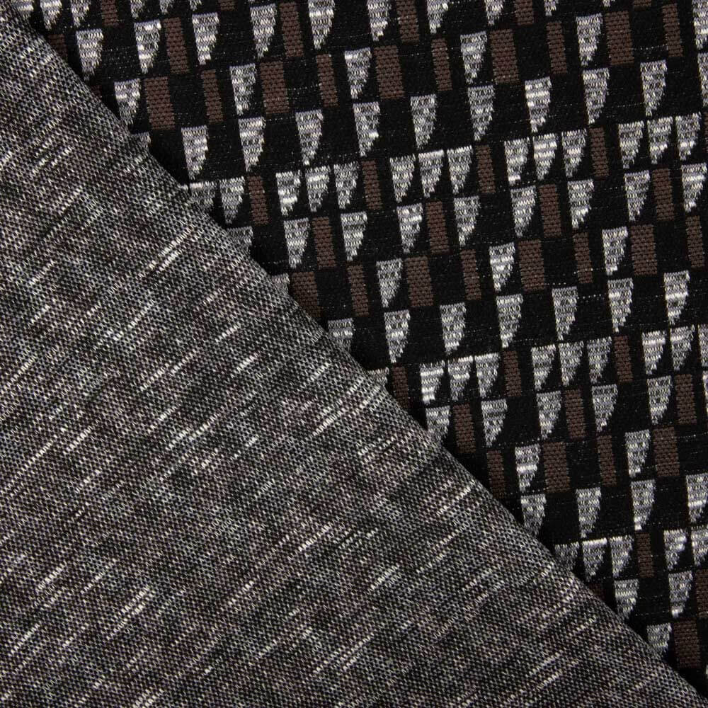 Brauner geometrischer Strickpullover - Ribes y Casals