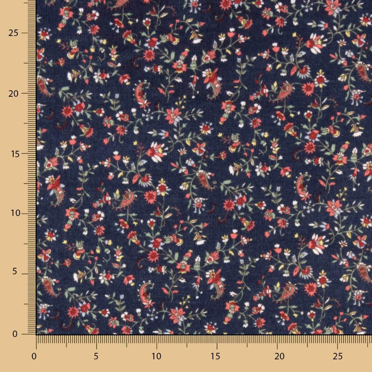Gestrickte Angora-Blumen Folk Navy - Ribes y Casals
