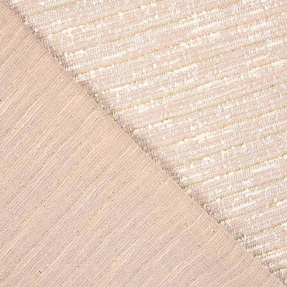 Gestrickter Tweed Gestreift Lurex Lurex Beige - Ribes y Casals