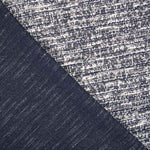 Gestrickter Stoff Tweed Gestreift Lurex Marine - Ribes y Casals