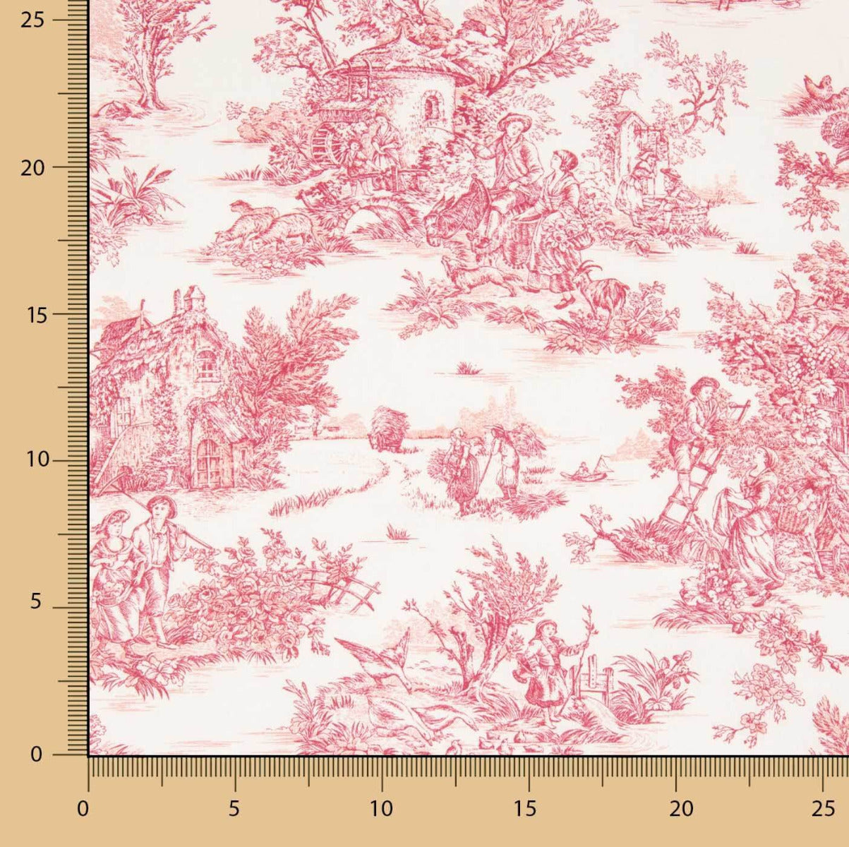 Toile de Jouy Blatt Rot - Ribes y Casals