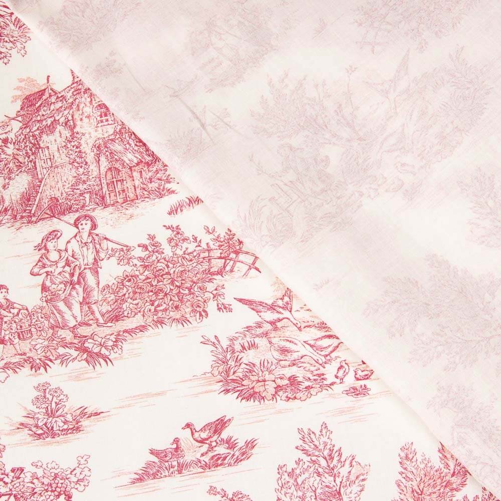 Toile de Jouy Blatt Rot - Ribes y Casals
