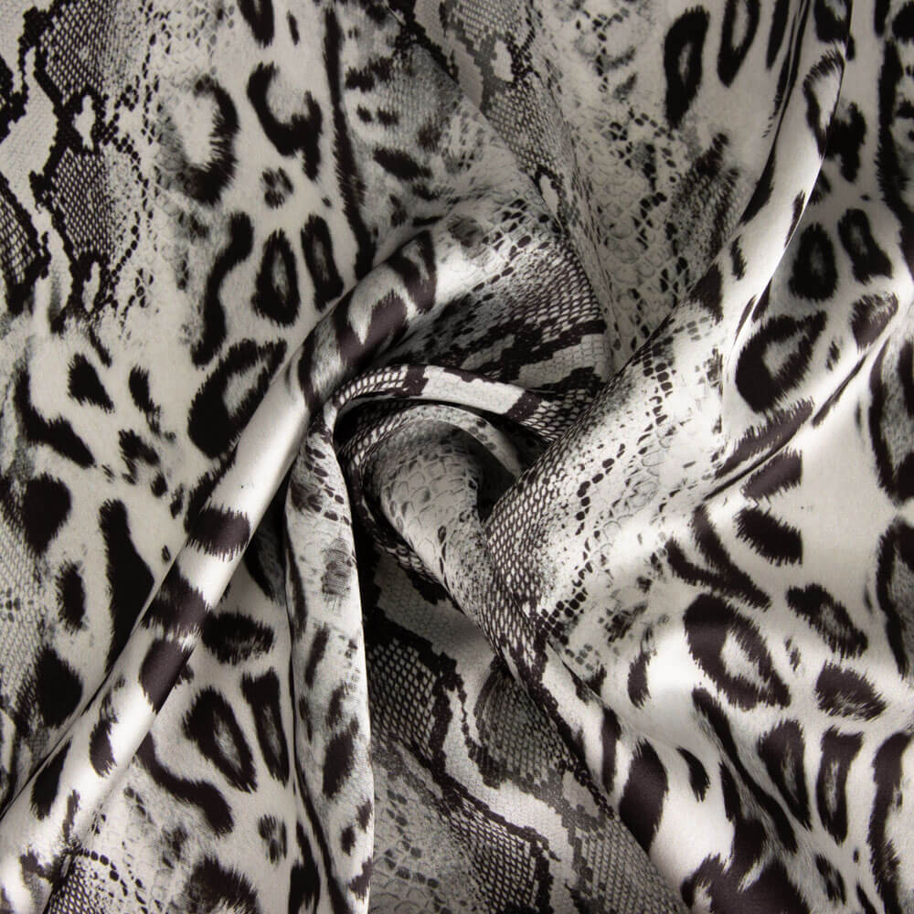 Satin-Elasthan Leopard Grau - Ribes y Casals