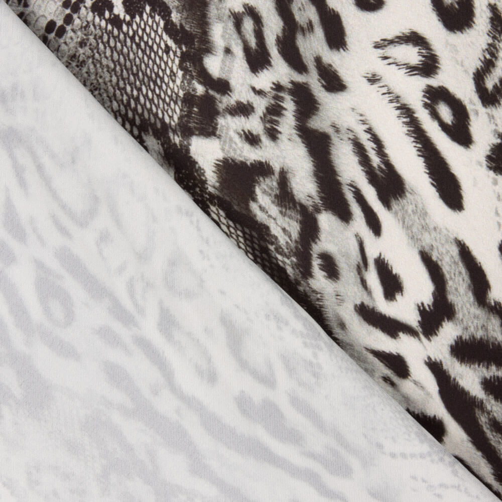 Satin-Elasthan Leopard Grau - Ribes y Casals
