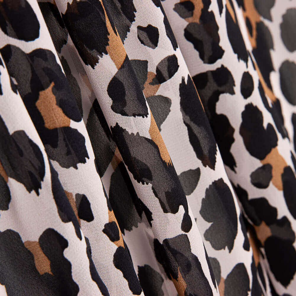 Polyester-Gaze Leopard Rosa - Ribes y Casals
