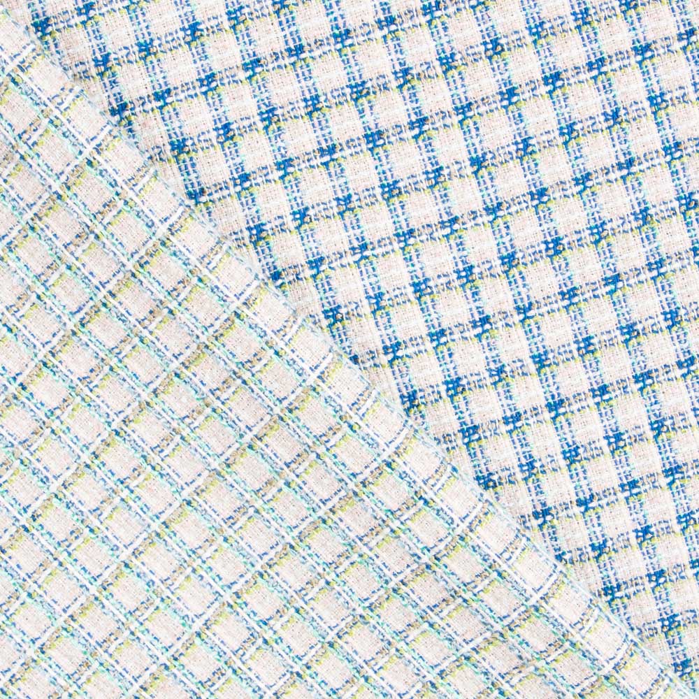 Tweed Blau Quadratisch Weiß - Ribes y Casals