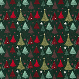 Baumwolle Weihnachtsbäume Grün - Ribes y Casals