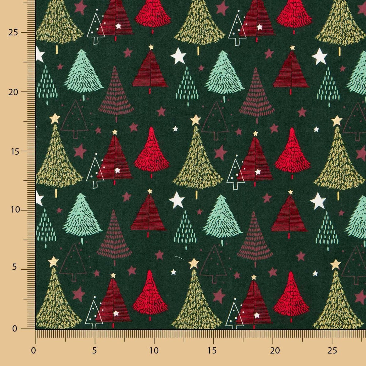 Baumwolle Weihnachtsbäume Grün - Ribes y Casals