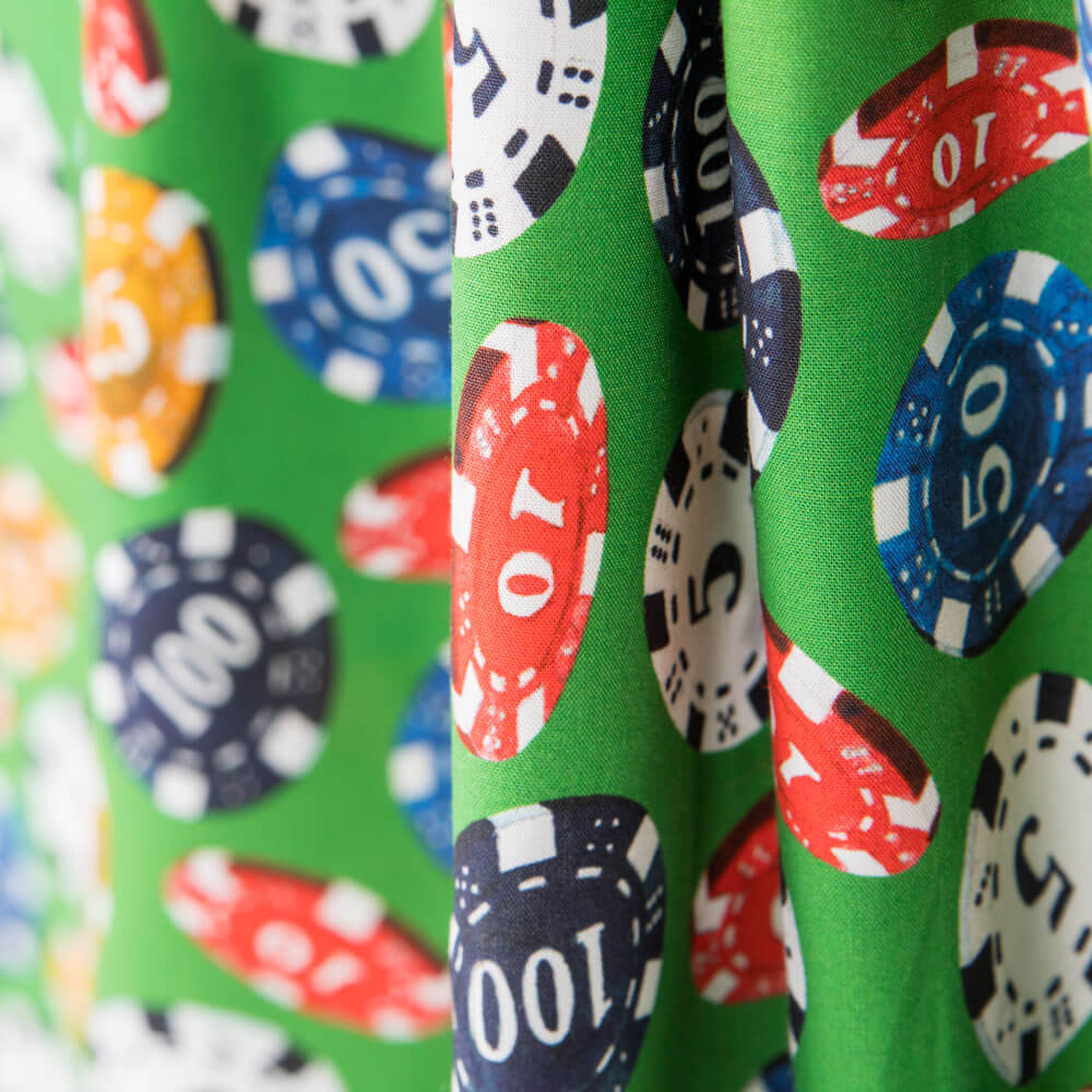 Grüne Poker-Popeline - Ribes y Casals