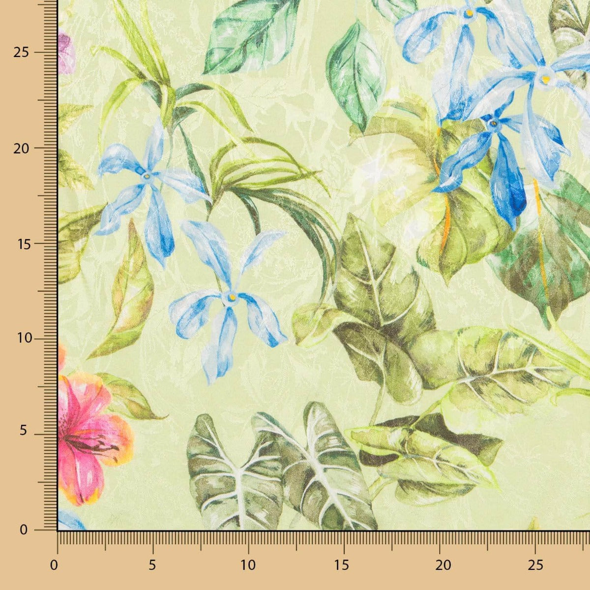 Jacquard Polyester Blumen Pistazie - Ribes y Casals