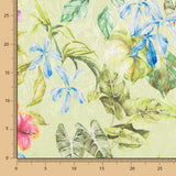 Jacquard Polyester Blumen Pistazie - Ribes y Casals