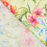 Jacquard Polyester Blumen Pistazie - Ribes y Casals