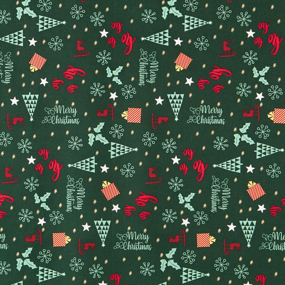 Weihnachten Merry Xmas Grün Baumwolle - Ribes y Casals