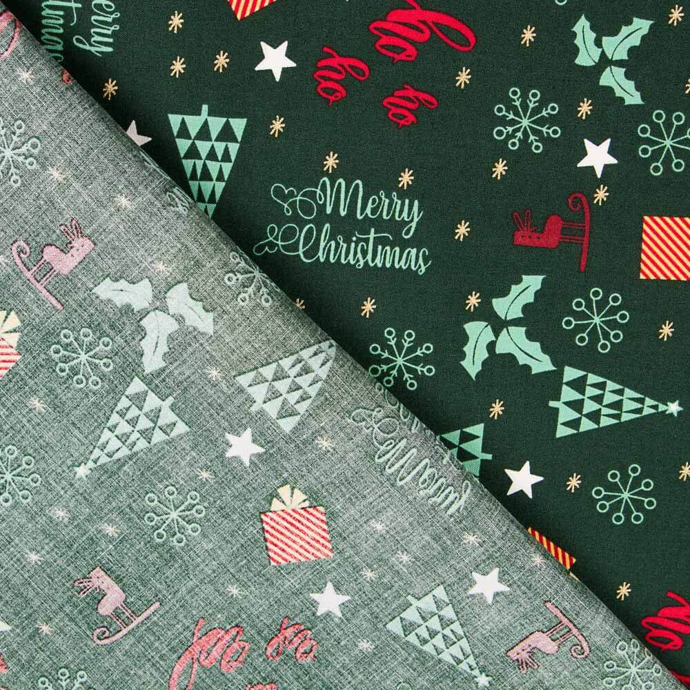 Weihnachten Merry Xmas Grün Baumwolle - Ribes y Casals