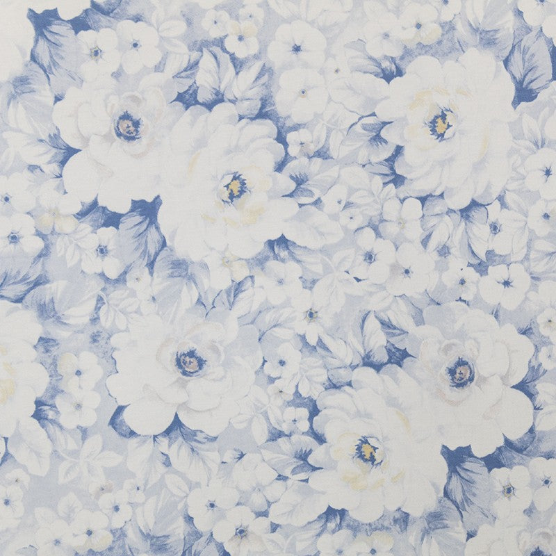 Stoffe Baumwolle Elasthan Floral Floral Blau - Ribes y Casals