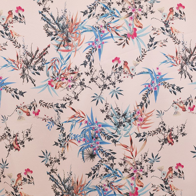Stretch Flamenco Floral Nude Stoff - Ribes y Casals