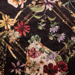 Floraler Stretch-Samt Schwarz - Ribes y Casals
