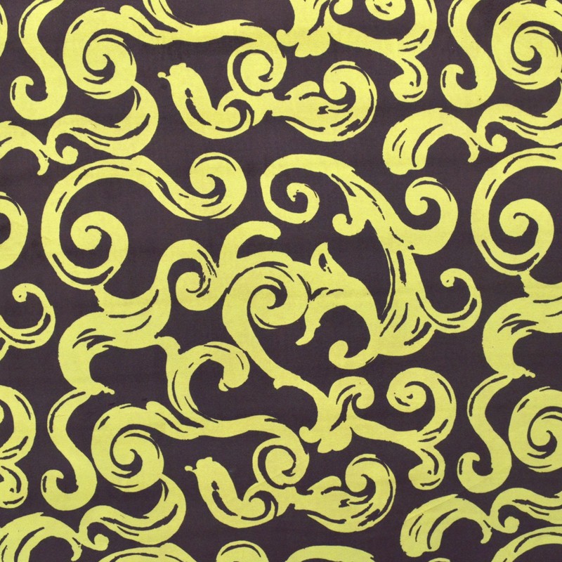 Pistazienspirale bedruckter Samt - Ribes y Casals