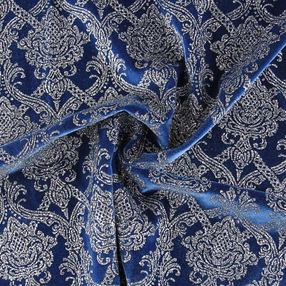 Blauer Glitzer-Fantasie-Samt - Ribes y Casals