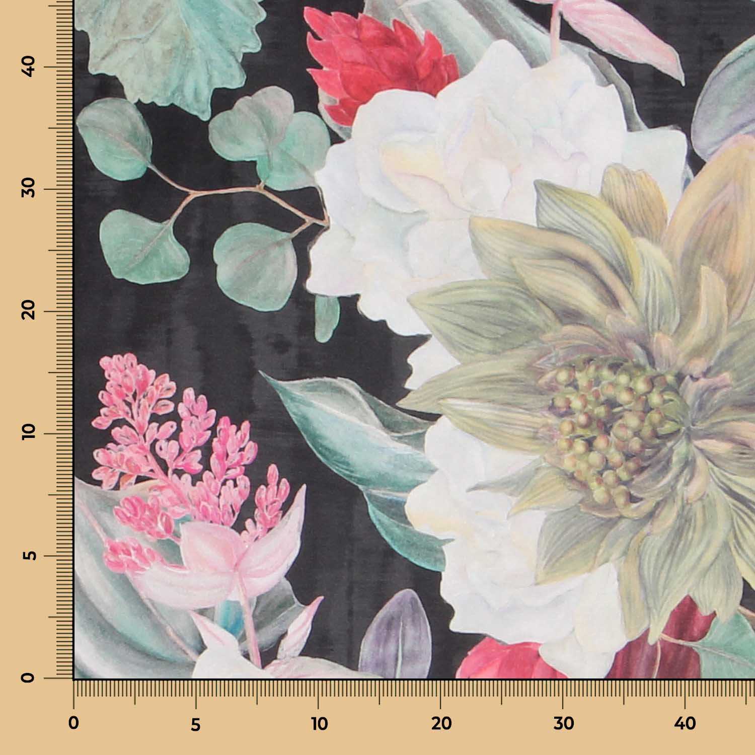 Tropical Tapestry Velvet Schwarz - Ribes y Casals