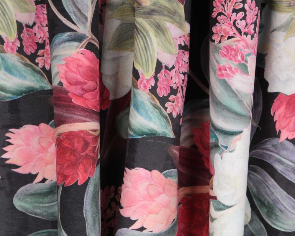 Tropical Tapestry Velvet Schwarz - Ribes y Casals