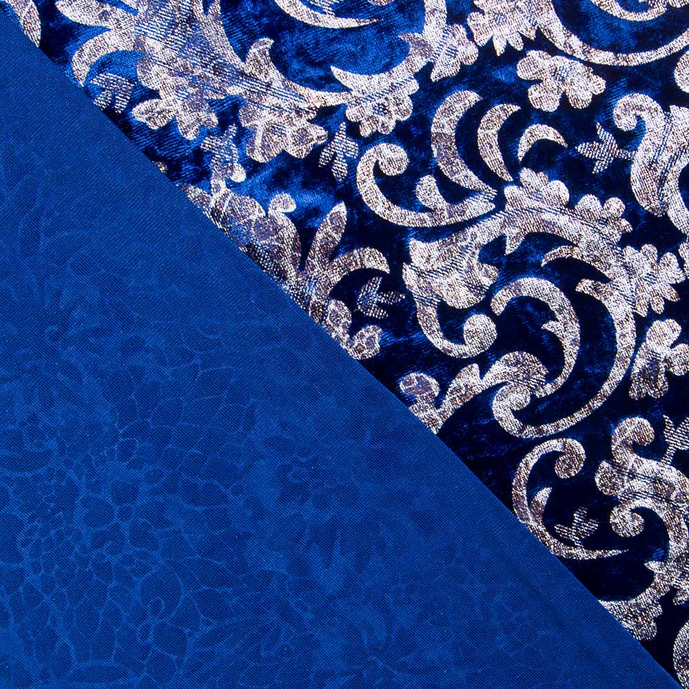 Spandex Brokat Samt Blau - Ribes y Casals