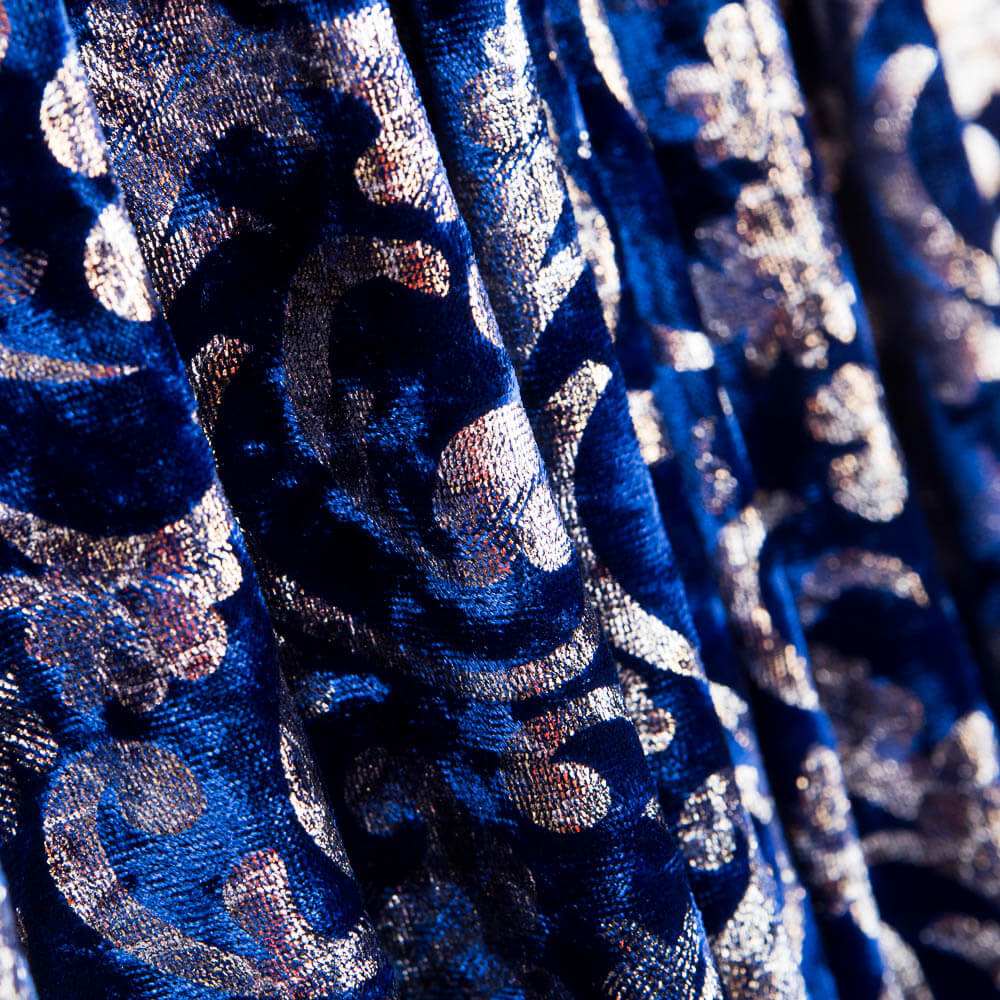Spandex Brokat Samt Blau - Ribes y Casals