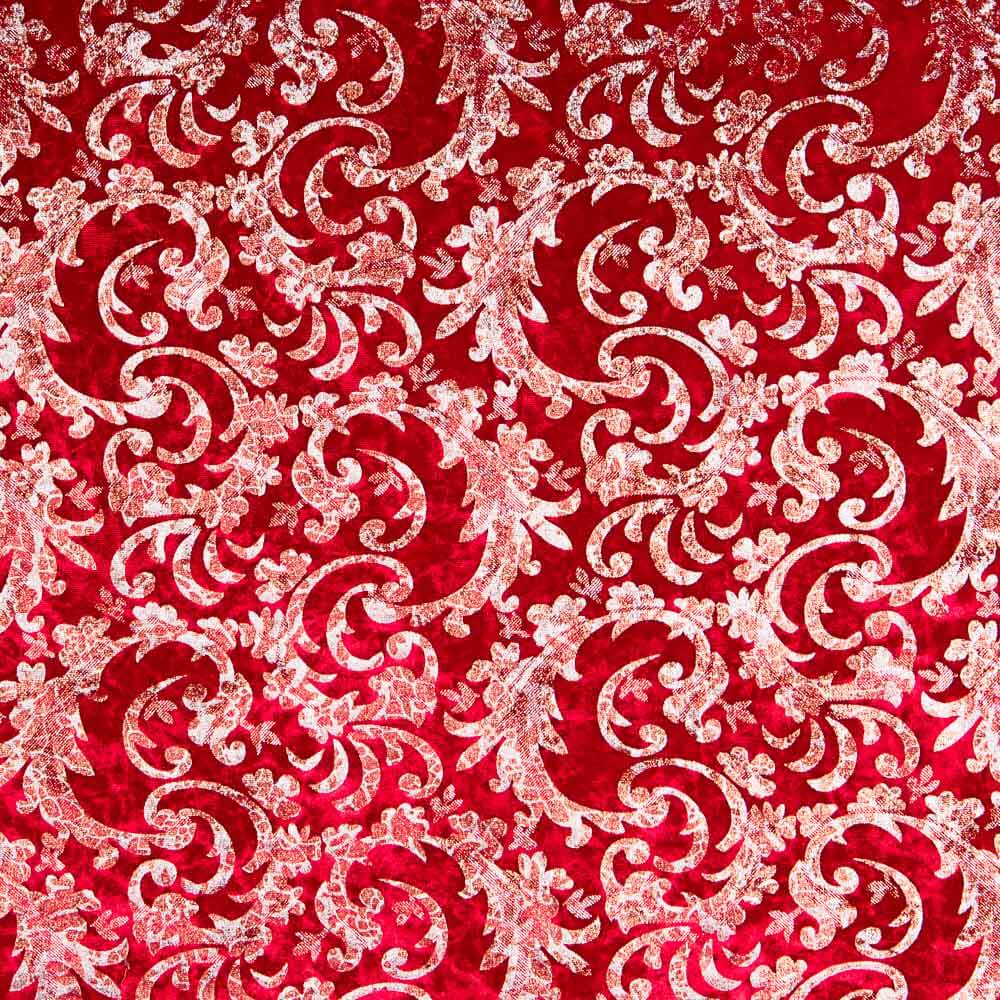 Roter Brokat Spandex Samt Brokat Rot - Ribes y Casals