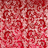 Roter Brokat Spandex Samt Stoff Brokat Rot 60 x 150 cm - Ribes y Casals