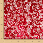 Roter Brokat Spandex Samt Stoff Brokat Rot 60 x 150 cm - Ribes y Casals