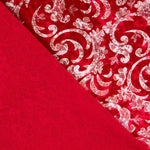 Roter Brokat Spandex Samt Stoff Brokat Rot 60 x 150 cm - Ribes y Casals