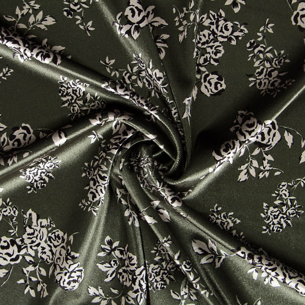 Samt Lycra Bouquet Kaki - Ribes y Casals