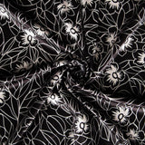 Samt Lycra Samt Blume Bicolour Schwarz - Ribes y Casals