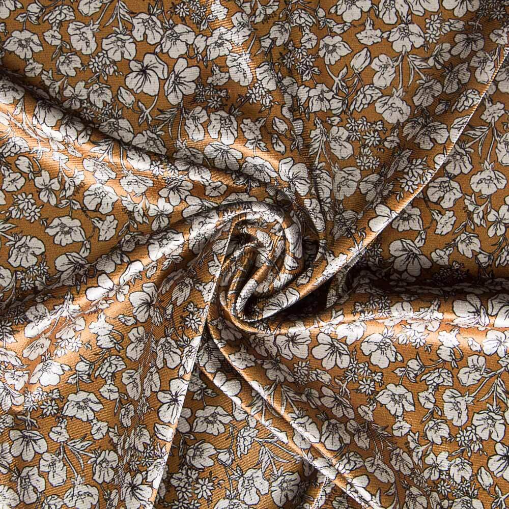 Samt Lycra Floral Samt Ocker - Ribes y Casals