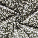 Geblümter Lycra-Samt Khaki - Ribes y Casals