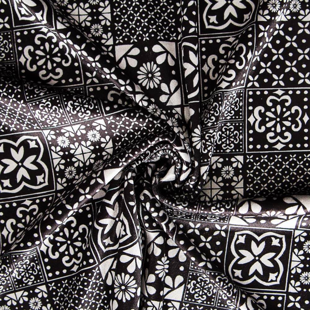 Mosaik-Lycra-Samt Schwarz - Ribes y Casals