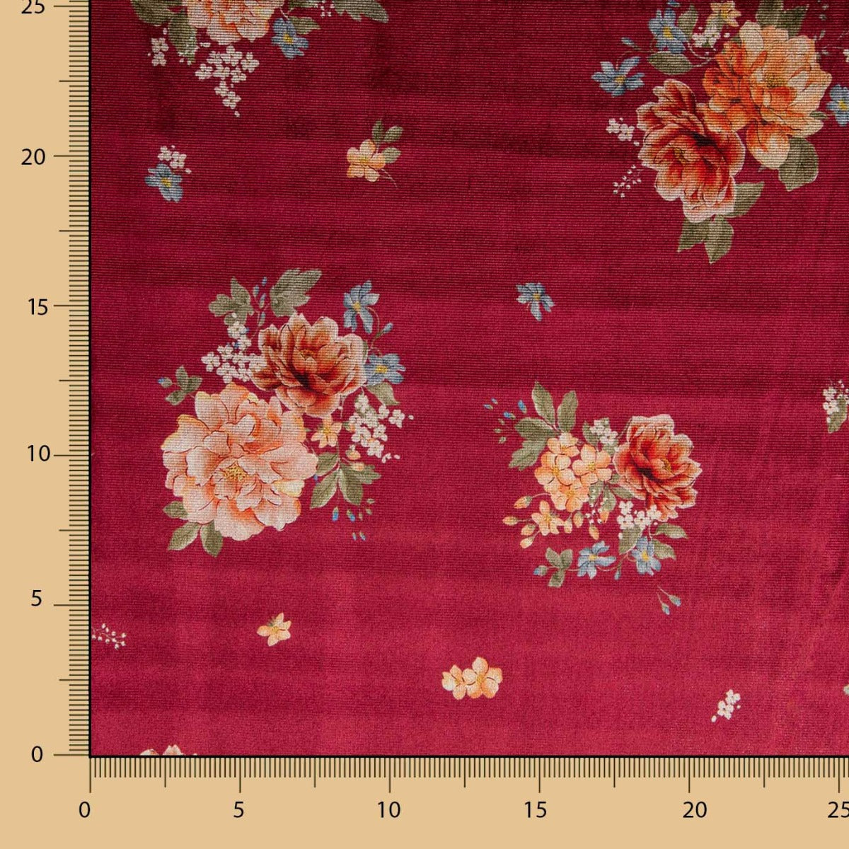 Samt Moda Blumen Granat - Ribes y Casals