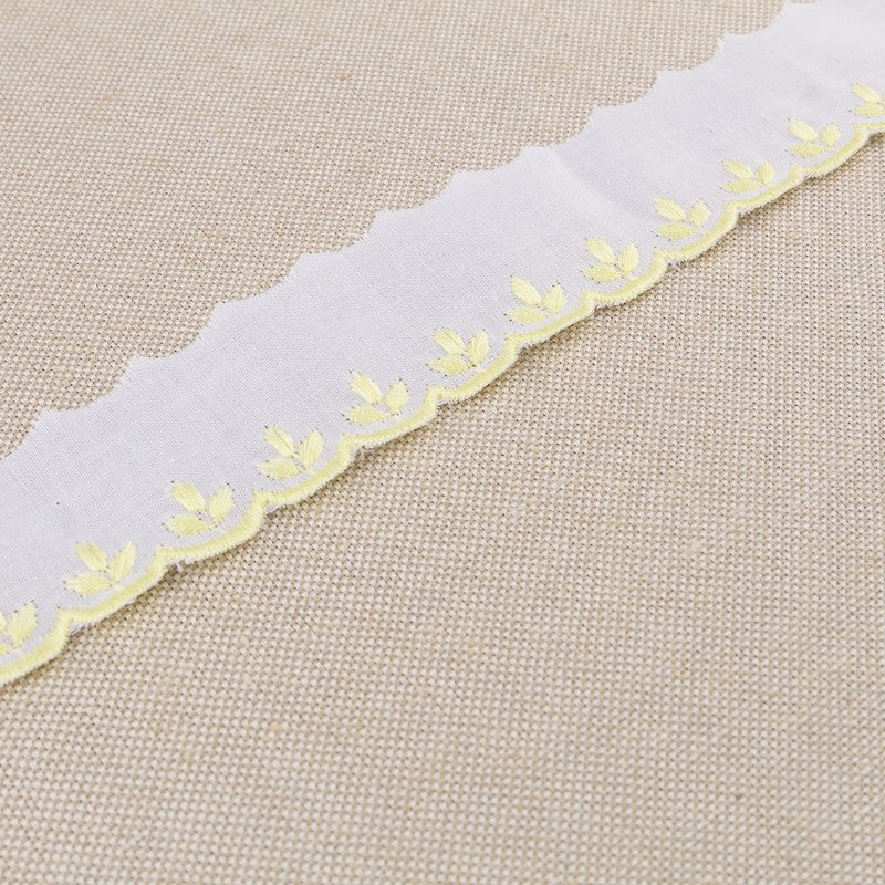 Batist Streifen Weiß Gelb 3.5cm - Ribes y Casals