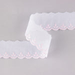 Batist Weiß Rosa Streifen 3.5cm - Ribes y Casals